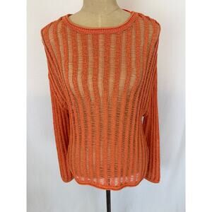 NWT Soya Concept Papaya Open Weave Pop Over Sweater Size XS #0520